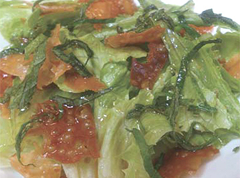JAあわじ島の特産品レシピ「レタスとワンタンのサラダ」